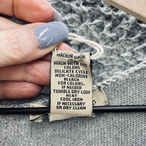 Vertical Design Sweater Gray Knit Long Sleeve Orange Back Zip - Picture 4 of 9